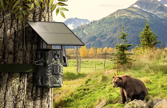 Solar Powered Cellular Trail Camera – 2.7K Live Streaming 4G LTE Game Camera with Motion Detection and Remote Phone Access