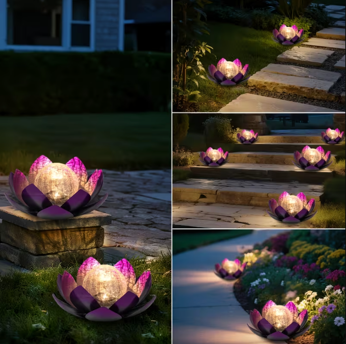 MoonBloom Solar Lotus Garden Light