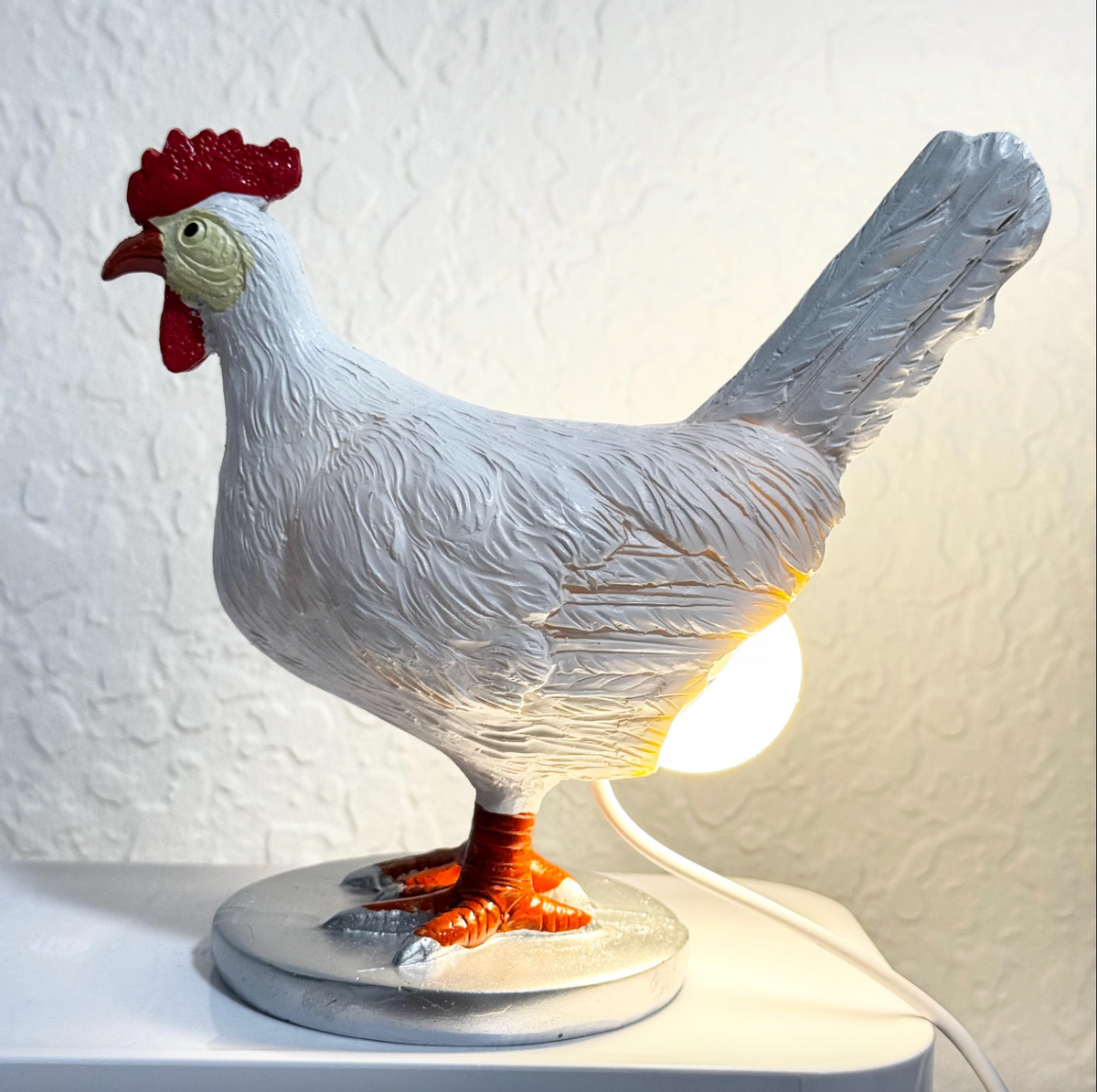 Funny Chicken Lamp – Resin USB Desk Lamp for Home Decor