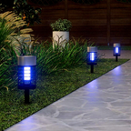Solar Powered 2 in 1 LED Mosquito Zapper Light -  Waterproof Outdoor Patio Garden Lighting