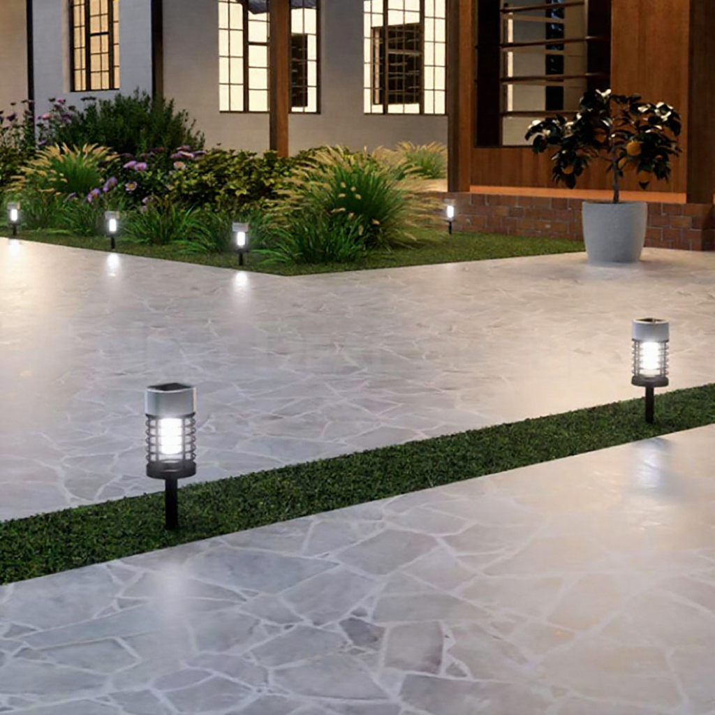 Solar Powered 2 in 1 LED Mosquito Zapper Light -  Waterproof Outdoor Patio Garden Lighting