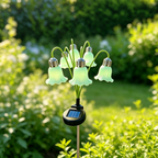 Solar Powered Bell Flower Garden Stake Light - Waterproof Outdoor Yard Lawn Flower Bed Landscape Decor