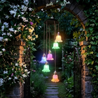 Solar Powered Bell Flower Wind Chime Lights - Outdoor Patio Garden Yard Tree Decor