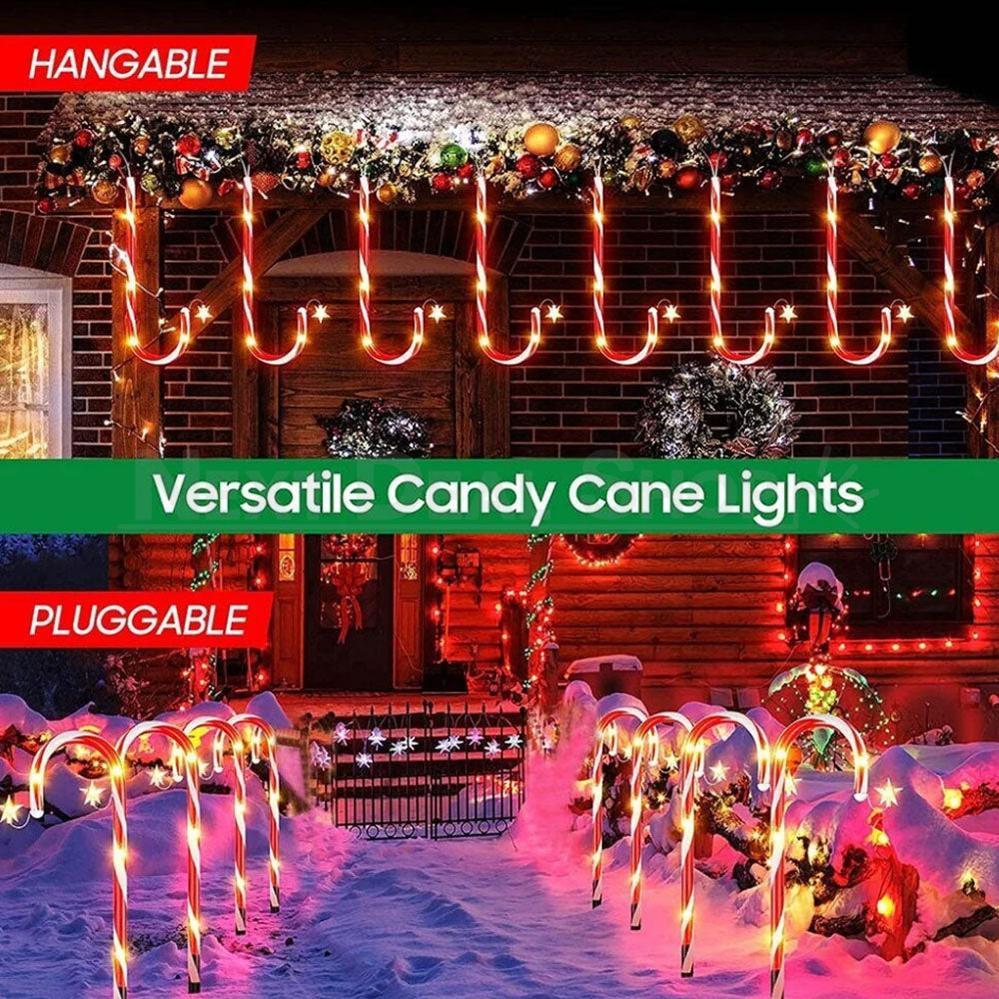Solar Powered Christmas Candy Cane Stake Lights - 5 Candy Canes,Weatherproof Yard Lawn Flower Bed Patio Outdoor Xmas Holiday Decor Lighting