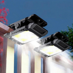 Solar Powered Clip On Motion Sensor LED Light - Weatherproof Outdoor Patio Garden Lighting