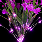Solar Powered Decorative Purple LED Flower Stake Lights - Waterproof Outdoor Lawn Patio Garden Lighting
