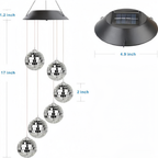 Solar Powered Disco Ball Wind Chime Light - Weatherproof Yard Garden Patio Backyard Outdoor Holiday Party Decor Lighting
