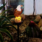 Solar Powered Eagle Warm White LED Garden Stake Light - Weatherproof Outdoor Lawn Pathway Garden Lighting