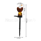 Solar Powered Eagle Warm White LED Garden Stake Light - Weatherproof Outdoor Lawn Pathway Garden Lighting