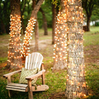Solar Powered Warm White Fairy LED String Lights - 200 LED, Weatherproof Outdoor Holiday Garden Party Decor Lighting