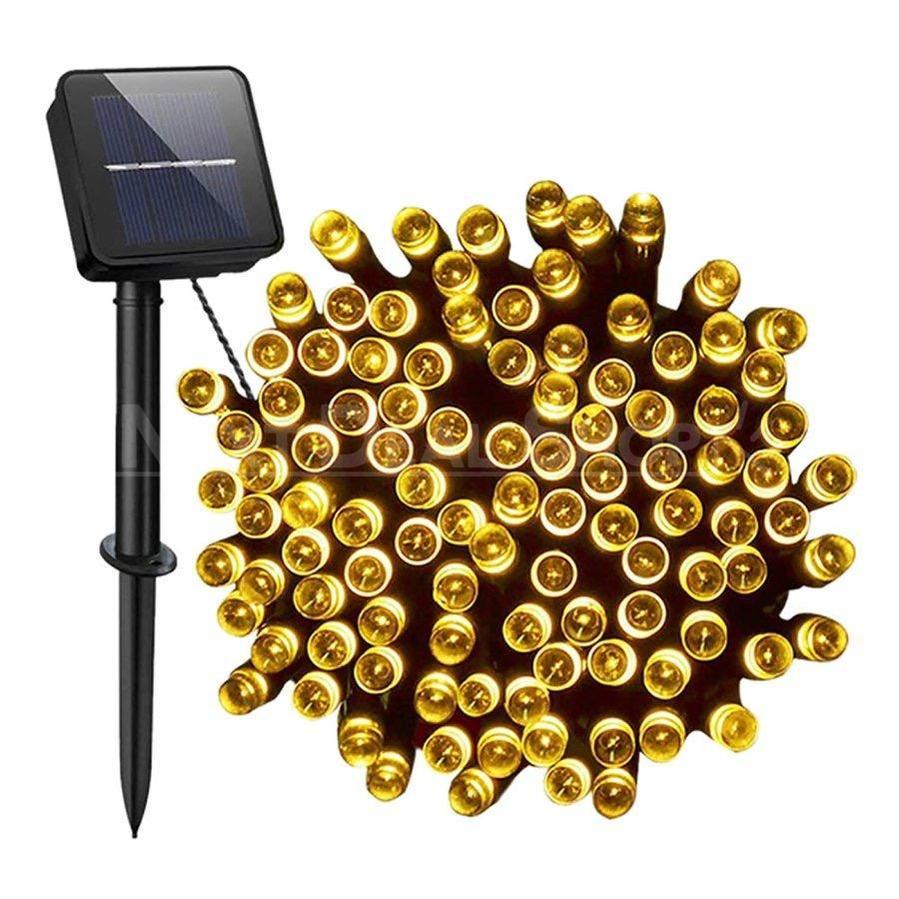 Solar Powered Warm White Fairy LED String Lights - 200 LED, Weatherproof Outdoor Holiday Garden Party Decor Lighting