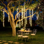 Solar Powered Festive Firecracker LED String Lights - Weatherproof Outdoor Holiday Home Garden Party Decor Lighting