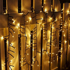 Solar Powered Festive Firecracker LED String Lights - Weatherproof Outdoor Holiday Home Garden Party Decor Lighting