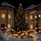 Solar Powered Festive Lollipop Warm White LED Stake Light - Weatherproof Outdoor Lawn Pathway Holiday Garden Lighting