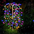 Solar Powered Firecracker LED Stake Lights - Weatherproof Outdoor Lawn Pathway Garden Lighting