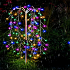 Solar Powered Firecracker LED Stake Lights - Weatherproof Outdoor Lawn Pathway Garden Lighting