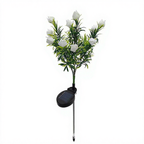Solar Powered Gardenia Warm White LED Stake Light - Waterproof Outdoor Lawn Patio Garden Lighting