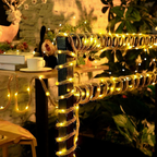 Solar Powered Hemp Rope LED String Lights - 14.7 ft, 50 LED, Home Holiday Garden Party Decor Lighting