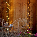 Solar Powered Hemp Rope LED String Lights - 14.7 ft, 50 LED, Home Holiday Garden Party Decor Lighting