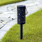 Solar Powered Iron Starry Warm White LED Stake Light - Weatherproof Outdoor Lawn Pathway Garden Lighting