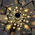 Solar Powered Iron Starry Warm White LED Stake Light - Weatherproof Outdoor Lawn Pathway Garden Lighting