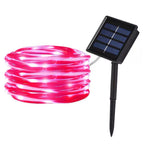 Solar Powered LED Candy Cane Rope Light - 16.4ft, Weatherproof Yard Garden Patio Xmas Holiday Outdoor Party Decor Lighting