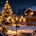 Solar Powered LED Christmas Bulb Stake Light - Outdoor Yard Pathway Garden Holiday Decor