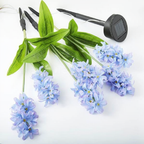 Solar Powered LED Hyacinth 3 Piece Stake Set - Weatherproof Yard Garden Flower Bed Outdoor Decor Lighting