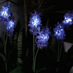 Solar Powered LED Hyacinth 3 Piece Stake Set - Weatherproof Yard Garden Flower Bed Outdoor Decor Lighting