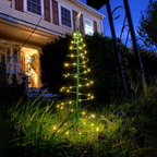 Solar Powered LED Spiral Christmas Tree Light with Star - 1.96ft, Home Yard Garden Pathway Outdoor Holiday Decor Lighting