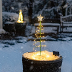 Solar Powered LED Spiral Christmas Tree Light with Star - 1.96ft, Home Yard Garden Pathway Outdoor Holiday Decor Lighting
