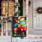 Solar Powered Light-Up Naughty Christmas Garden Flag - LED Holiday Yard & Lawn Decor