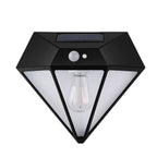 Solar Powered Motion Sensor Diamond Shaped Outdoor Wall Light - Waterproof Exterior Wall Lamp for Patio Porch Garden Yard