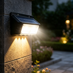 Solar Powered Motion Sensor LED Outdoor Wall Light - Waterproof Security Exterior Wall Lamp for Patio Porch Garden Yard