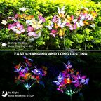 Solar Powered Multicolor LED Butterfly Stake Light - Weatherproof Flower Bed Lighting