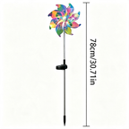 Solar Powered Multicolor LED Pinwheel Garden Stake Light - Waterproof Yard Lighting