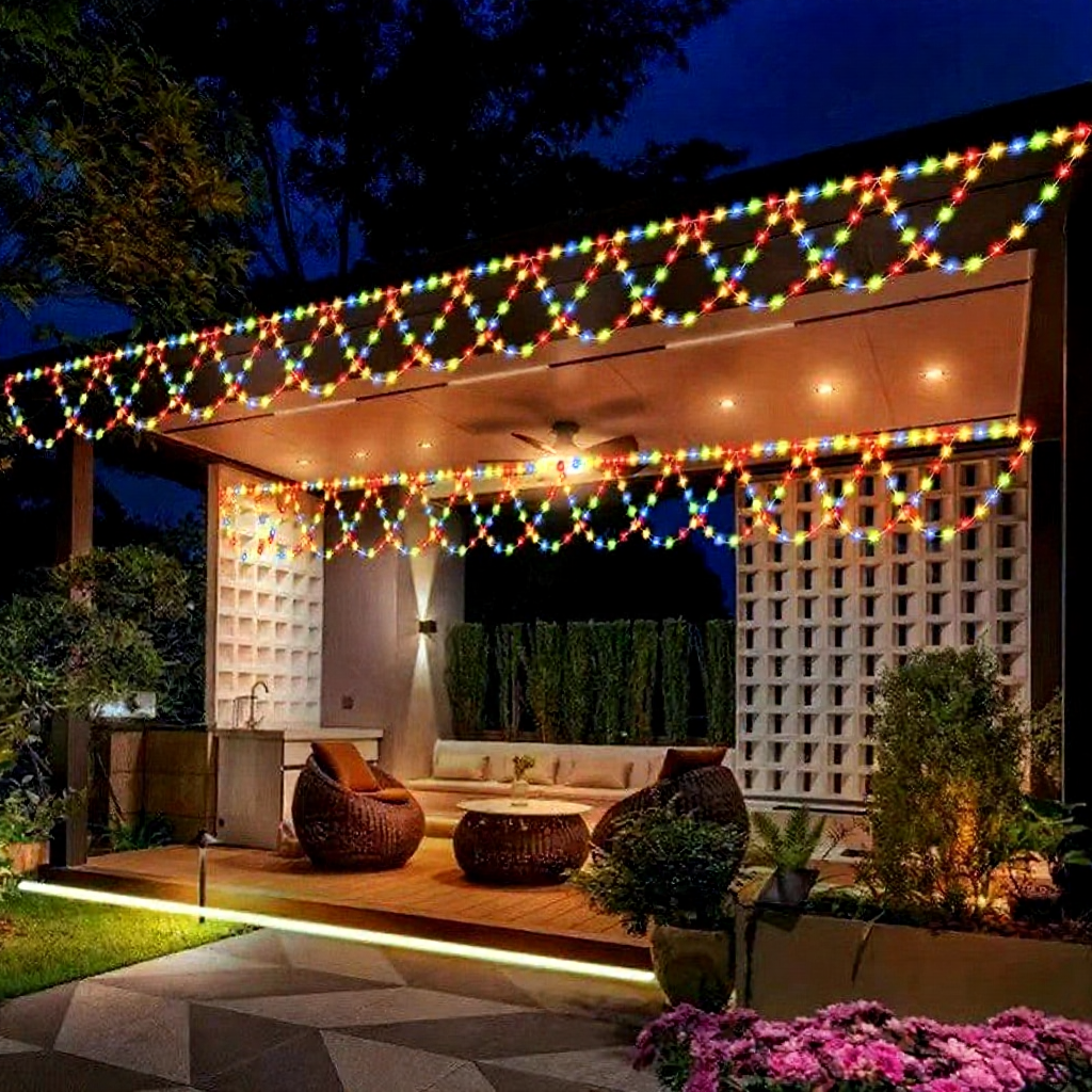 Solar Powered Multicolor LED Semicircle String Lights - Weatherproof Outdoor Holiday Lighting