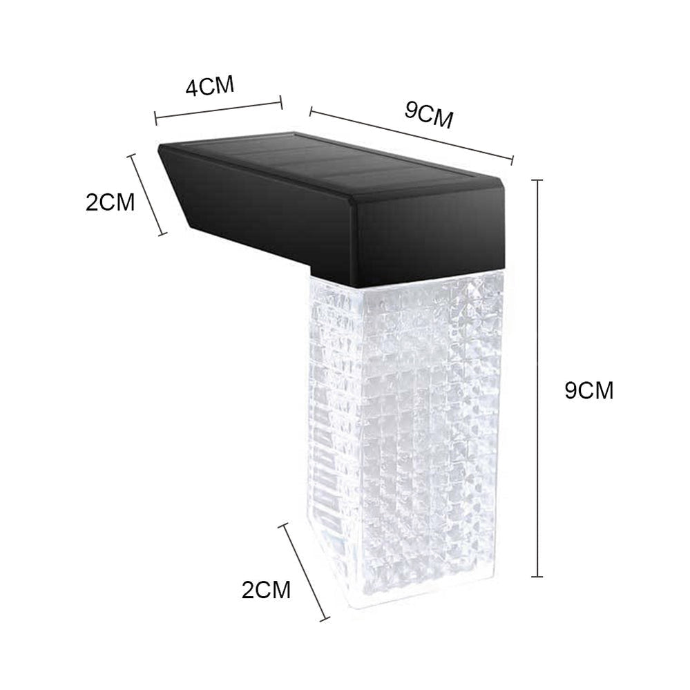 Solar Powered Outdoor Deck Fence Light - 2 Pack, Weatherproof Outdoor Deck Patio Garden Exterior Lighting