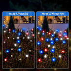 Solar Powered Patriotic LED Firefly Stake Lights -  Waterproof Outdoor Lawn Patio Garden Lighting