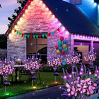 Solar Powered Purple LED Butterfly Lavender Stake Light - Weatherproof Garden Pathway & Lawn Lighting