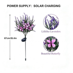 Solar Powered Purple LED Butterfly Lavender Stake Light - Weatherproof Garden Pathway & Lawn Lighting