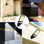 Solar Powered Remote Controlled Motion Sensor LED Wall Light - Weatherproof Outdoor Patio Exterior Lighting