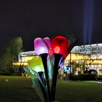 Solar Powered Tulip Flower Garden Stake Light - 4 Pcs, Weatherproof Yard Lawn Flower Bed Patio Outdoor Decor Lighting