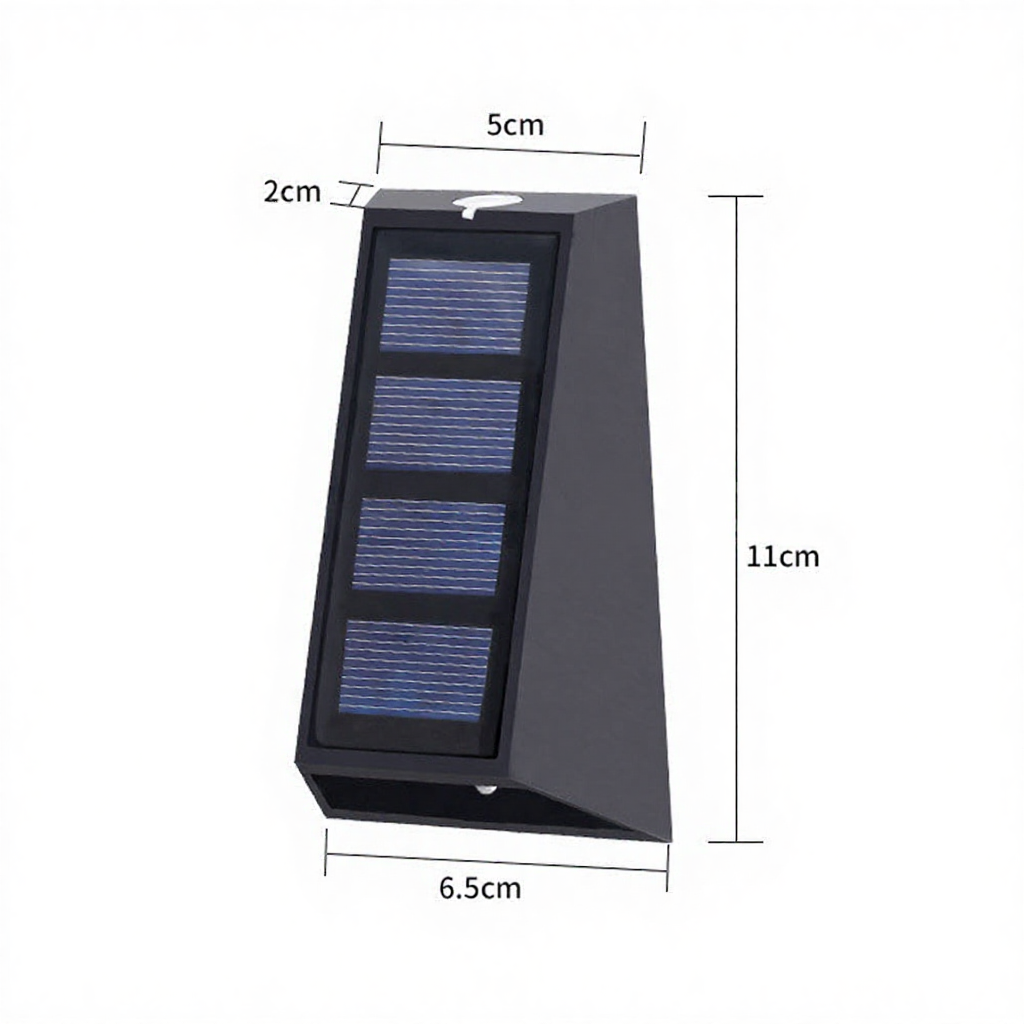 Solar Powered Up & Down LED Wall Light - 2 Pack, Weatherproof Outdoor Patio Exterior Lighting