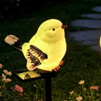 Solar Powered Warm White LED Bird Figurine Garden Stake Light - Weatherproof Lawn & Pathway Lighting