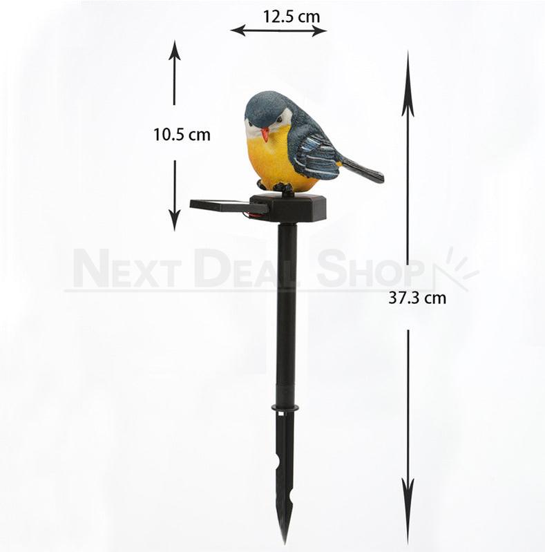 Solar Powered Warm White LED Bird Stake Light - Waterproof Outdoor Lawn Patio Garden Lighting