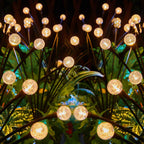Solar Powered Warm White LED Crystal Bubble Firefly Stake Lights - Weatherproof Lawn & Pathway Lighting
