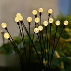 Solar Powered Warm White LED Crystal Bubble Firefly Stake Lights - Weatherproof Lawn & Pathway Lighting
