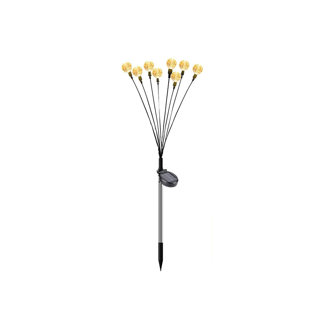 Solar Powered Warm White LED Crystal Bubble Firefly Stake Lights - Weatherproof Lawn & Pathway Lighting