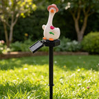 Solar Powered Warm White LED Duck Garden Stake Lights - Weatherproof Lawn & Flower Bed Lighting